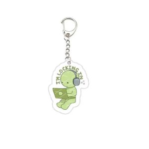 "I'm Locking In" Smiski with Headphones Keychain